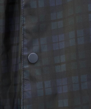 MOONBAT FLAT PURE レインコート チェック柄 リュック対応 ユニセックス 収納袋付き ネイビーブルー