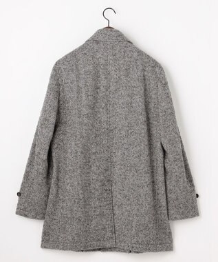 JOSEPH ABBOUD 【尾州産カシミヤブレンド素材/軽量】カシミヤブレンドアルパカヘリンボーン ステンカラーコート ライトグレー系7