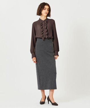 BEIGE， 【WEB限定・S-size】STOW / フリルブラウス Brown