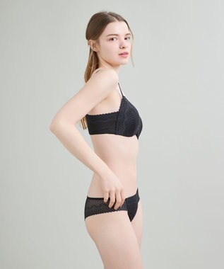 une nana cool 【リニューアル】364ブラ レース ノンワイヤーブラ ブラック