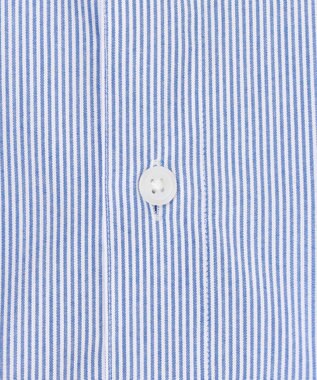 UNFILO MENS コットンライク レギュラーカラー シャツ ブルーストライプ