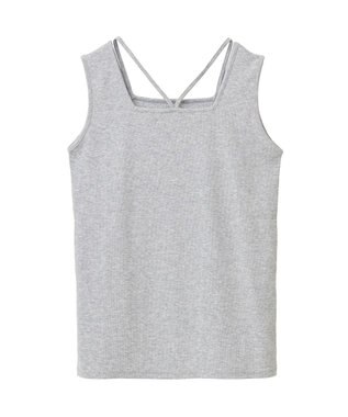 Green Parks マルチストラップテレコタンク Gray Mixture