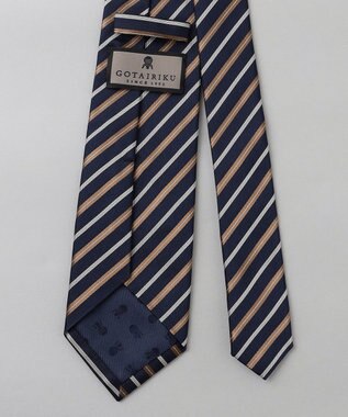 GOTAIRIKU  GOTAIRIKU別注【日本製】シルク ネクタイ_レジメンタル柄 ネイビー×ブラウン×グレー