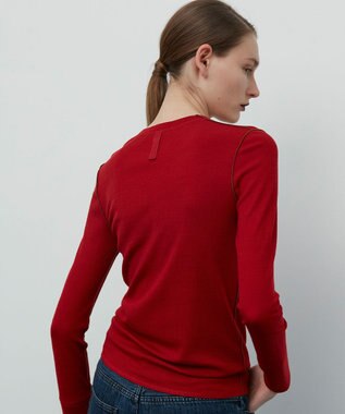 BEIGE， FORD / クルーネックトップス Red×Dark Camel