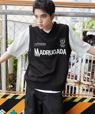 WEGO 【ユニセックス着用ITEM/2点セット】アンサンブルゲームロゴニットベスト ブラック