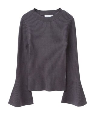 Green Parks ・ｓｗｉｎｇ　ｂｙ　ベルスリーブクルーリブニット Charcoal Gray