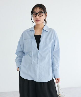 CRAFT STANDARD BOUTIQUE Vネックスキッパーシャツ Sax