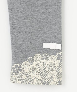 組曲 KIDS 【110-140㎝】10分丈フラワープリント レギンス グレー系