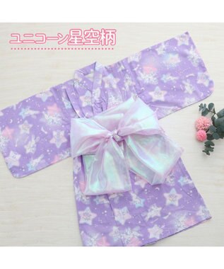 Mother garden マザーガーデン 2024 ワンピース 浴衣 《ユニコーン 星空柄》 100/110/120/130/140 ユニコーン星空柄
