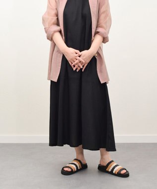 INTER-CHAUSSURES 【ANGEL ALARCON】フットベッドラフィアサンダル マルチ雑材