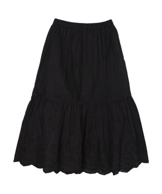 AMERICAN HOLIC インドＣｏｔｔｏｎスカラップ刺繍スカート Black