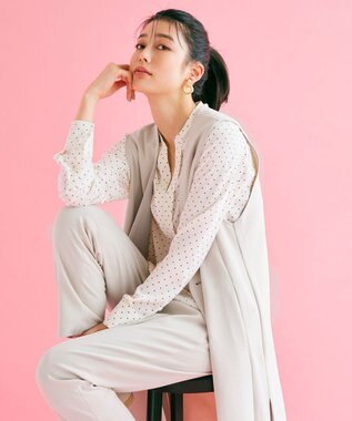 UNFILO 【ストレッチ/洗える】BEAUTY MOVE ダブルボタンジレ アイボリー