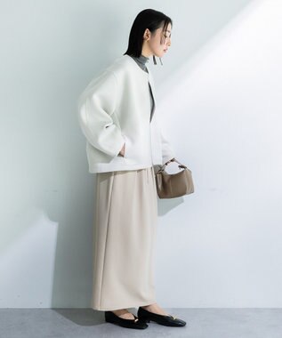 Green Parks 楽ちんリップルＩラインスカート Light Beige