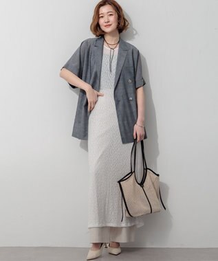 23区 【先行予約】メッシュコンビ ポーチ付き トートバッグ ベージュ×ブラック