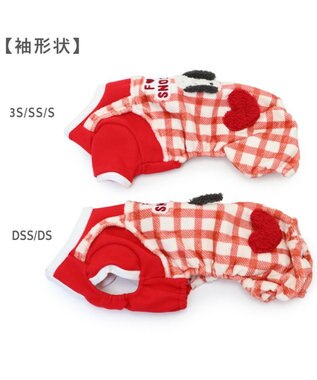 PET PARADISE スヌーピー ハートボア ロンパース  小型犬 レッド