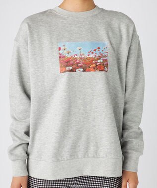 OP／FILA 【ocean pacific】Daily Cozy/あったか裏起毛フォトプリントスウェット 杢グレー