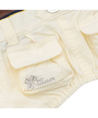 PET PARADISE ペットパラダイス ボーダー エコメイド パンツつなぎ 小型犬 ホワイト×ブラウン