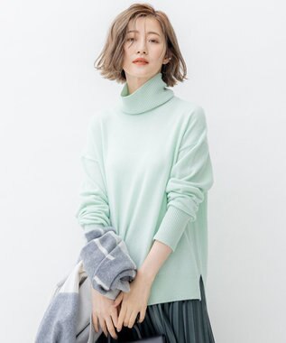 ◎新品未使用タグ付き　フカキ　カシミヤ　セーター　ハイネック　シナモン✨日本製cashmere