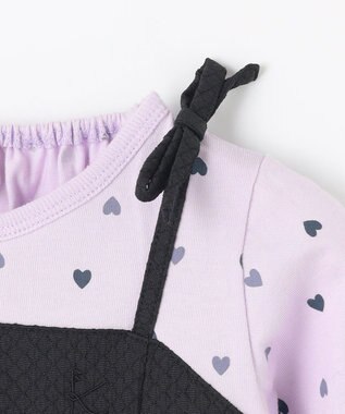 組曲 KIDS 【90-100㎝】ビスチェ＆ハートコンビ チュニック ラベンダー系