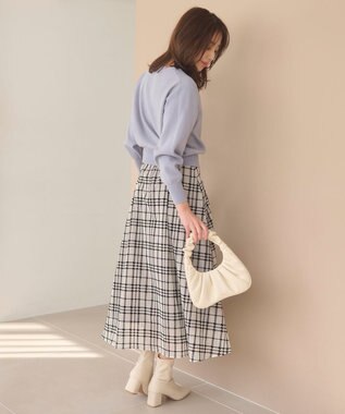 Feroux 【洗える】ビジューボタン2WAY カーディガン スカイブルー系