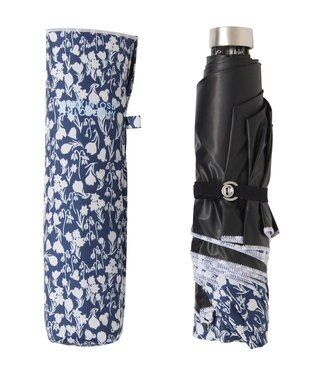 MOONBAT 【 遮光率100％/遮熱/UV/軽量】MACKINTOSH PHILOSOPHY(マッキントッシュフィロソフィー)晴雨兼用日傘 小花柄 バーブレラ 折りたたみ傘 フワクール生地使用 ディープブルー