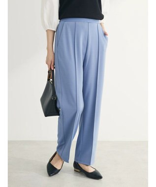 Green Parks らくスレストレートパンツ Grayish Blue