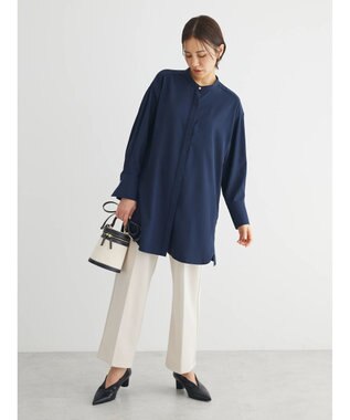 Green Parks イージーケア　比翼ボタンチュニック Dark Navy