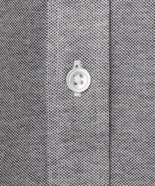 GOTAIRIKU 【吸汗速乾】クールマックス鹿の子 半袖ビズシャツ_ボタンダウン ライトグレー系