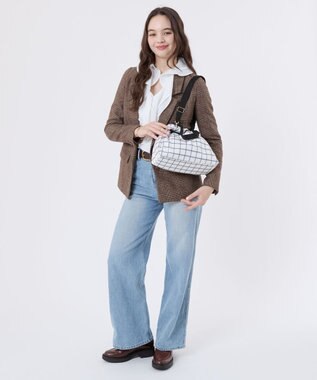 LeSportsac E/W CITY DRAWSTRING BAG??? /アップタウンモノチェック/ブラック アップタウンモノチェック/ブラック