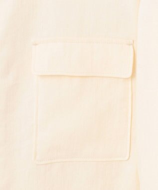 自由区 【XSサイズ～/洗える】ブライトリネンファイユ ジップアップブルゾン アイボリー系