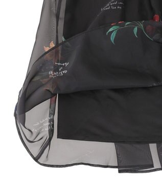 Green Parks ・ＳＵＧＡＲ　ＳＰＯＯＮ　フラワーｐｔシアーフレアスカート Black