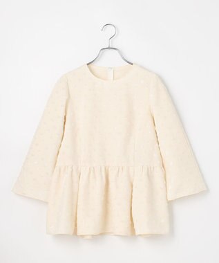 #Newans 【洗濯機可】ジャガ―ドドットペプラムブラウス オフ