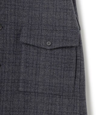 JOSEPH HOMME ニードルパンチグレンチェック　シングルブレストトレンチコート ネイビー系3