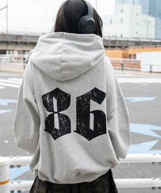 WEGO 【ユニセックス着用ITEM】グラフィックバルーンクロップドプルパーカー 杢グレー