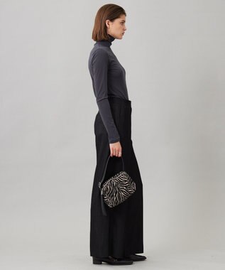 ICB 【洗える】 パウダリーチュール ハイネックトップス チャコール系