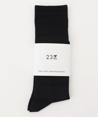 23区 ラメ クルーソックス ブラック系