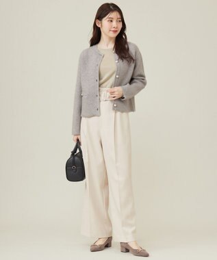 ANY SIS 【BAILA12月号掲載・貴島明日香さんコラボ】ハイカットリターン ワイドパンツ アイボリー