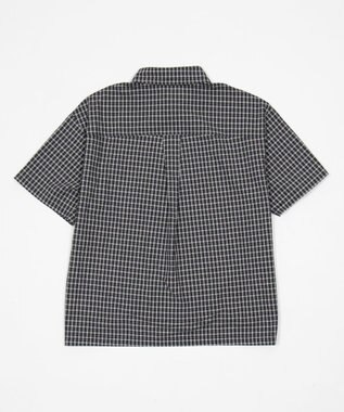 WEGO クロップドSSマイクロチェックシャツ ブラックチェック1