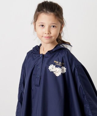 MOONBAT 【ポーチ付き】ポールアンドジョー キッズレインポンチョ ネイビーブルー