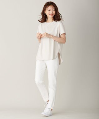 J.PRESS LADIES 10オンス ストレッチ デニム パンツ ホワイト系