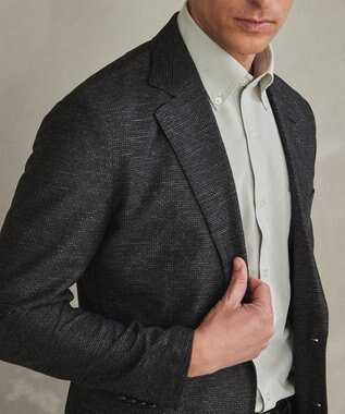 GOTAIRIKU 新素材セットアップ【通気性抜群/洗える/シワになりにくい】カラミプリントストレッチセットアップ ジャケット グレー系8