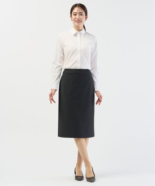 J.PRESS LADIES S 【リクルート対応】ホワイトブロード シャツカラーブラウス ホワイト系