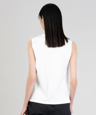 23区 【エステータ】スーピマコットン プレミアムジャージー ノースリーブTシャツ ホワイト系