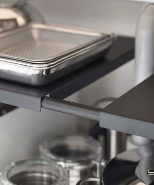 tower 伸縮シンク下ラック 2段 タワー D30 ブラック ブラック