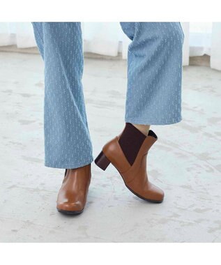 ing 【WEB限定】サイドゴアショートブーツ ブラウン