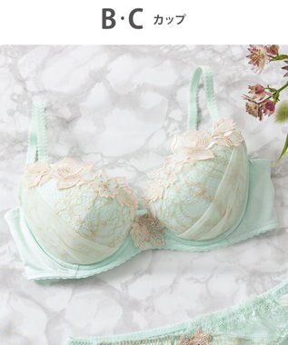 Wing Wing Lesiage　【2720シリーズ】ブラジャー　シアー感のあるラグジュアリーなデザイン　ウイング／ワコール　PB2720 メロン