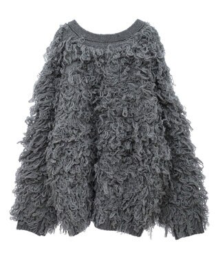 Green Parks フリンジニットカーディガン Gray