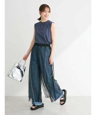 Green Parks ・Ｄｏｕｂｌｅ　Ｆｌａｇｓ　ピグメント加工ノースリＴＥＥ Navy