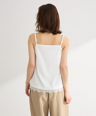 Green Parks ヒゲレーススクエアキャミソール Off White