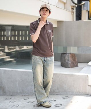 WEGO 【ユニセックス着用ITEM/MLサイズ展開】ワンポイント刺繍カノコポロ（SS） ブラウン